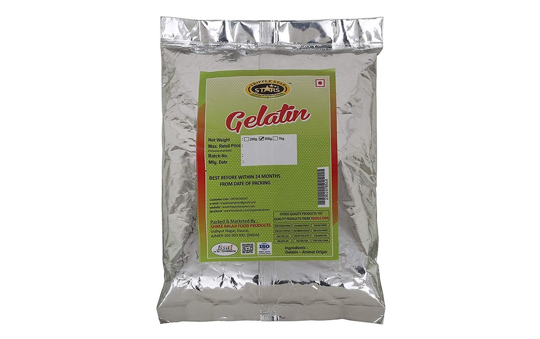 Tripple Star Gelatin    Pack  500 grams
